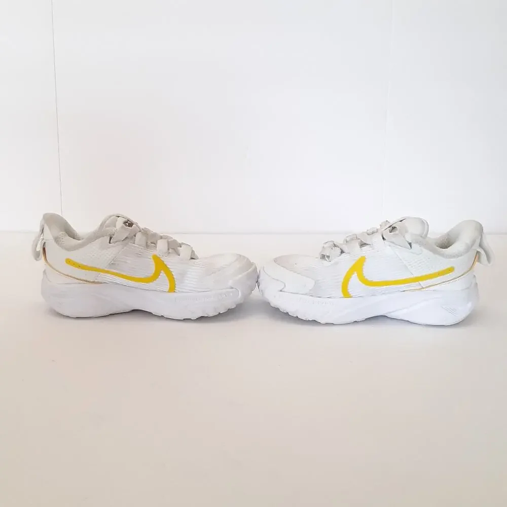 Nike Star Runner 4 Low Top Sneakers Baby 6C Toddler Running Shoes White Yellow